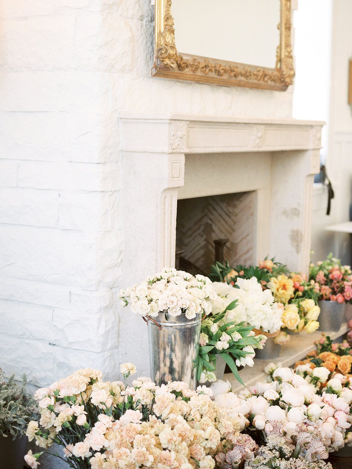 fireplace flowers