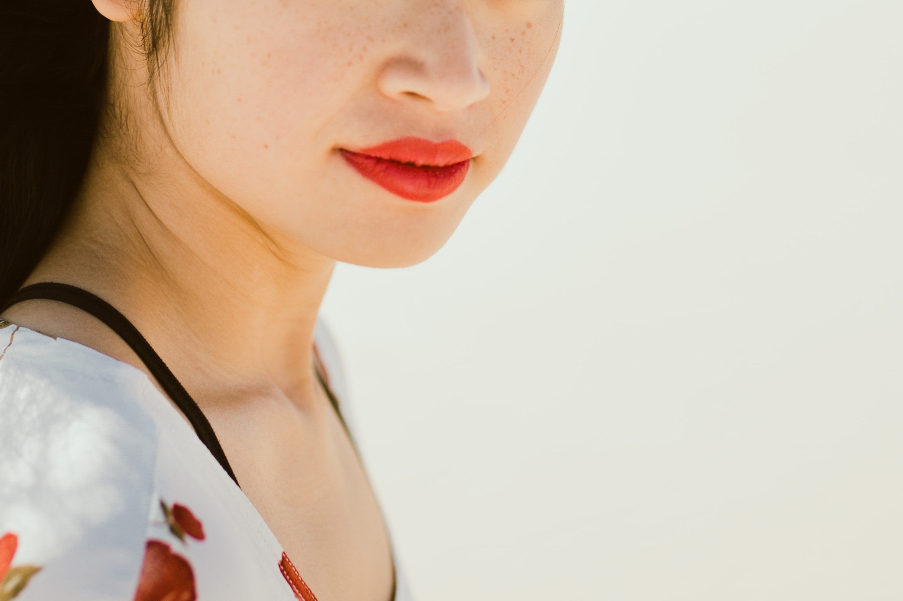 red lips profile
