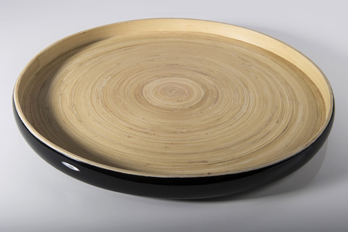 A large wooden serving plate