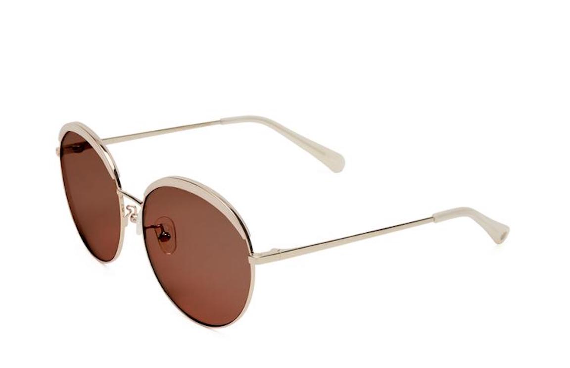 A side profile of a pair of sunglasses