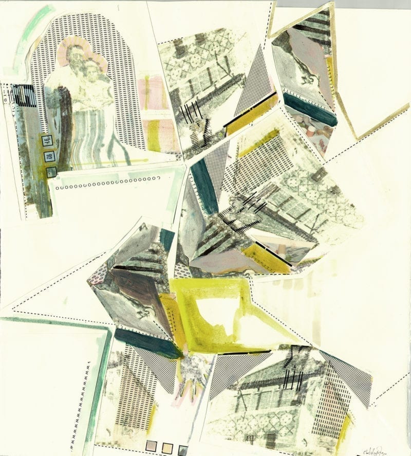 An abstract illustration with shapes of buildings