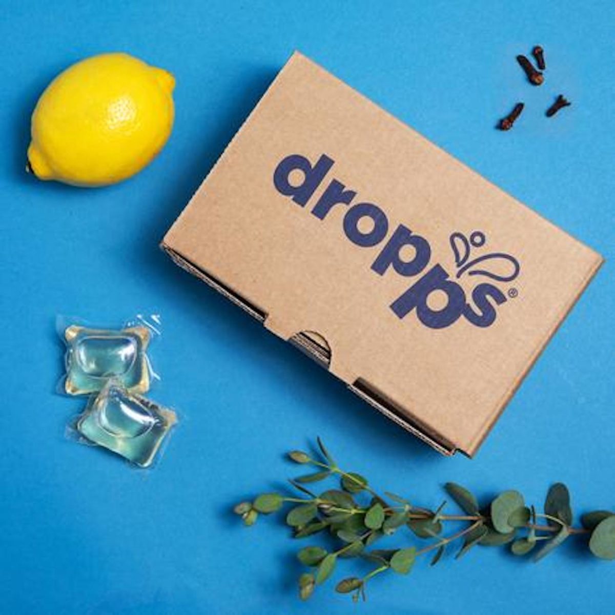 A box that says Dropps next to a lemon