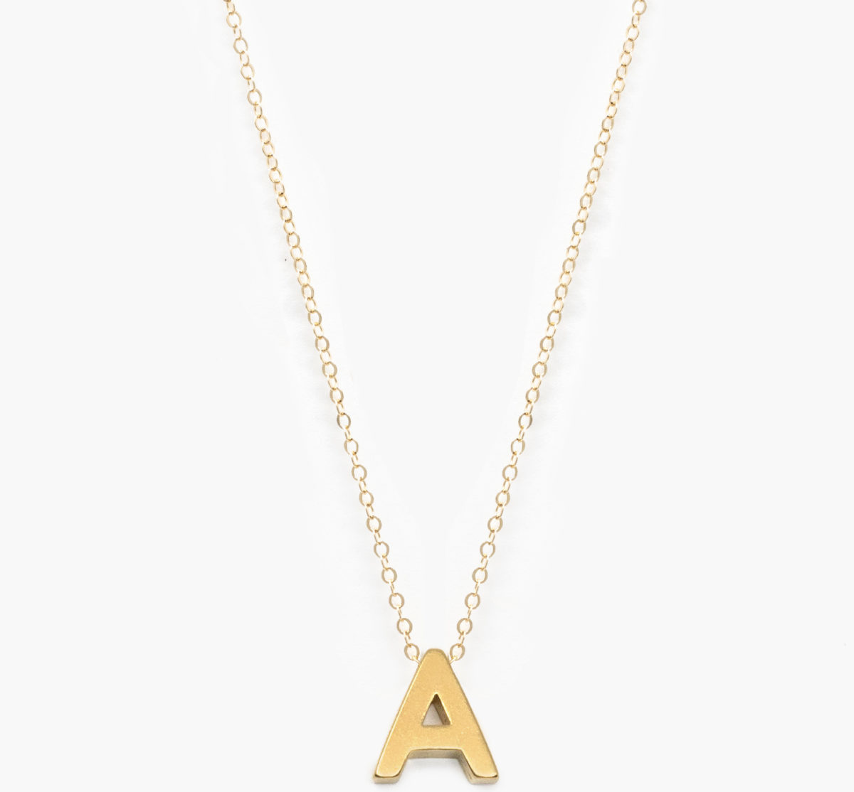 An "A" letter necklace