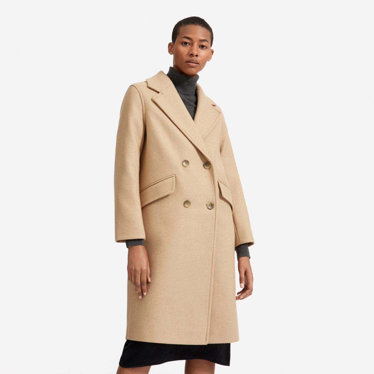 A beige trench coat