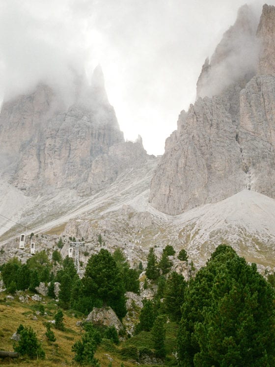 A mountains cape covered by dark clouds